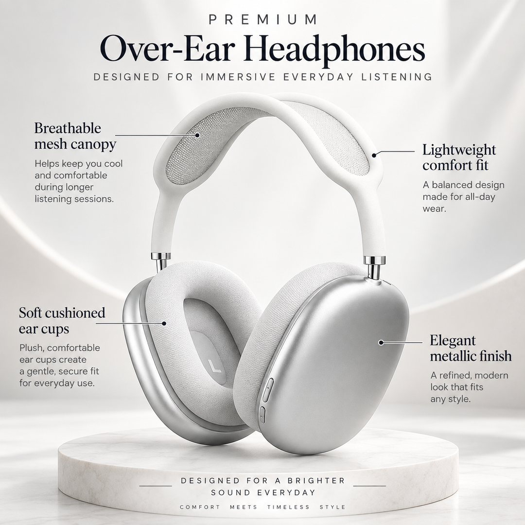 Bluetooth Over-Ear Headphones Noise Cancelling Wireless
