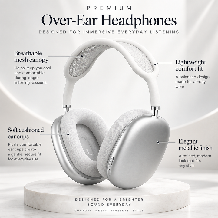 Bluetooth Over-Ear Headphones Noise Cancelling Wireless