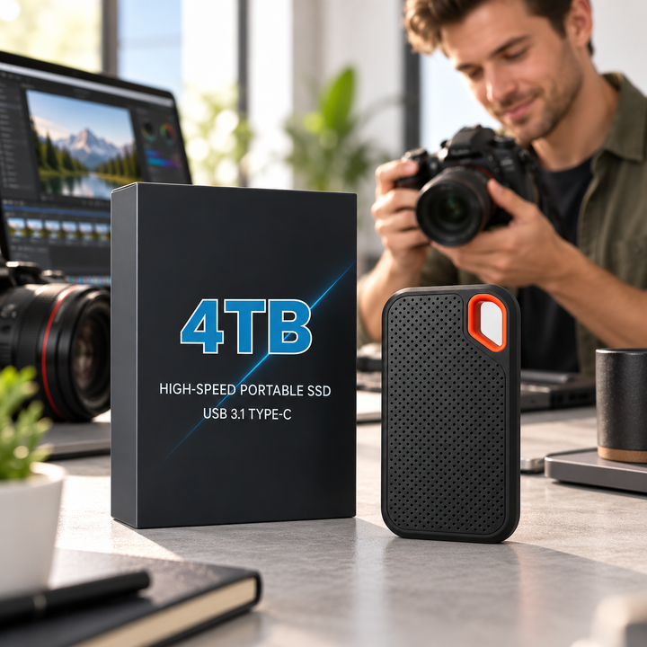 Portable External SSD Hard Drive for Photos Videos PC and Phone