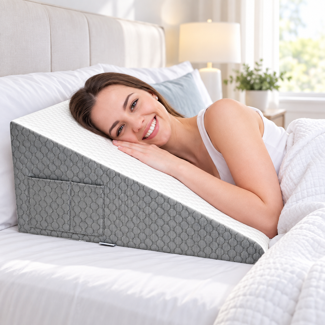 Wedge Pillow for Acid Reflux Memory Foam Bed Support Cushion