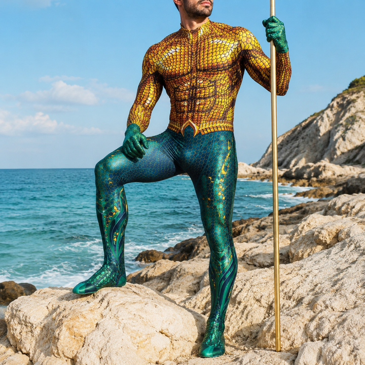Aquaman Zentai Bodysuit Costume Adults Halloween Cosplay