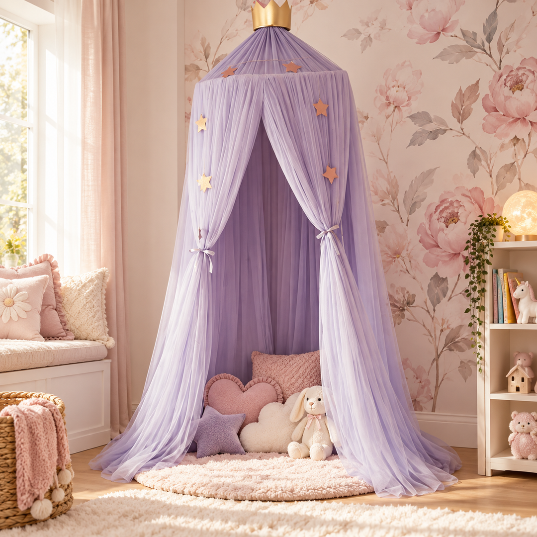 Baby Bed Curtain Round Crib Canopy Mosquito Net for Nursery Cot
