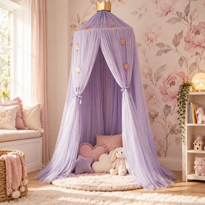 Baby Bed Curtain Round Crib Canopy Mosquito Net for Nursery Cot