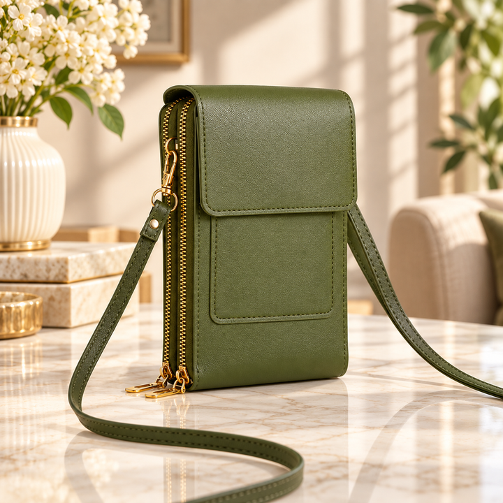 Leather Crossbody Phone Bag Small Over the Shoulder Wallet Purse