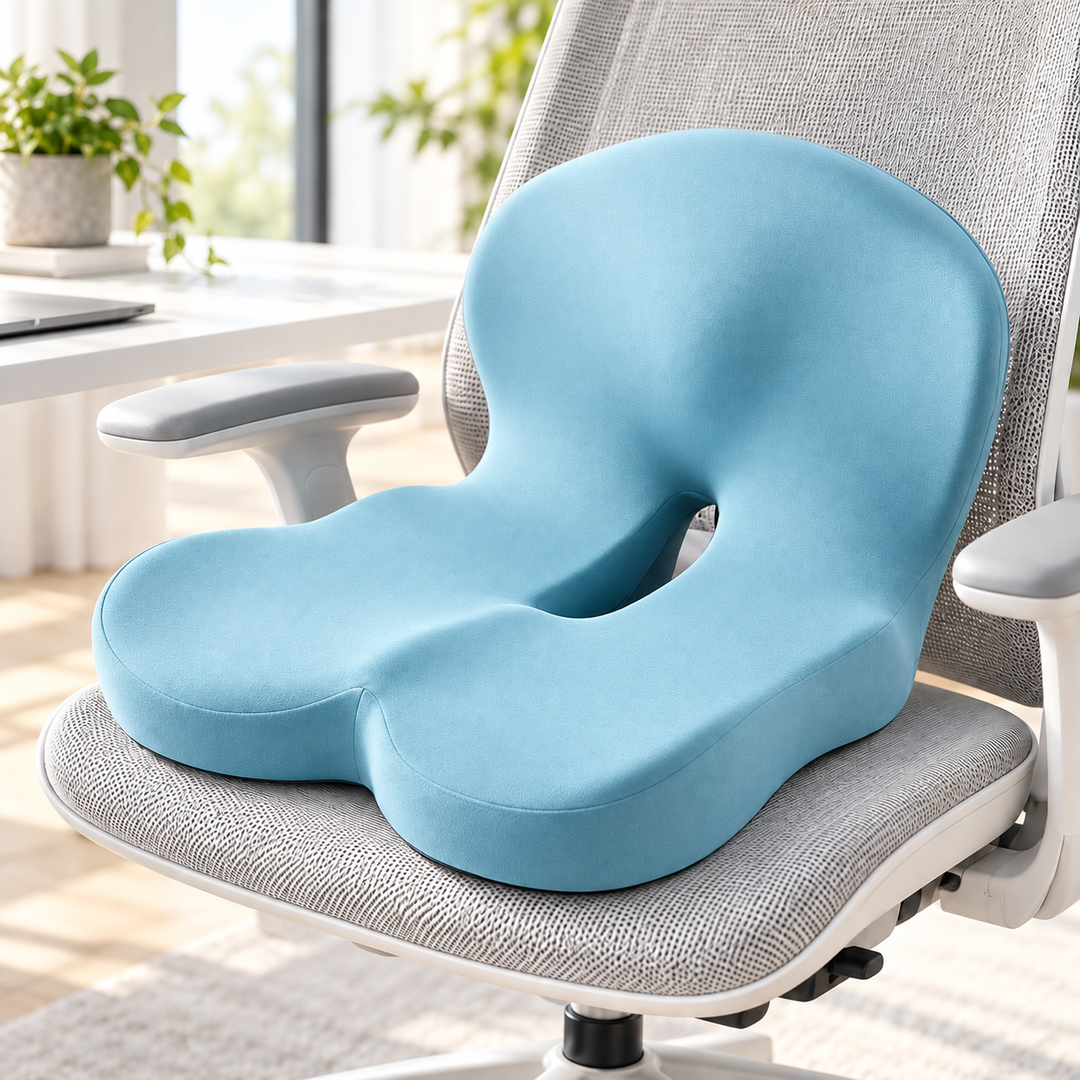 Memory Foam Seat Cushion and Back Support Orthopedic Chair Pillow