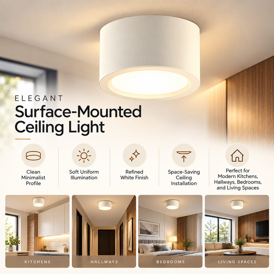 LED Flush Mount Ceiling Light Nordic Round Fixture for Rooms
