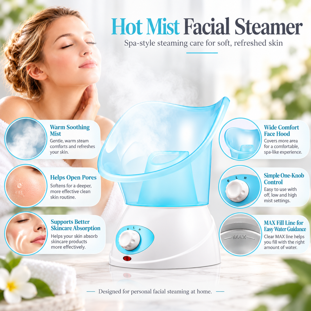Facial Steamer at Home Warm Mist Face Sauna Skin Care Device