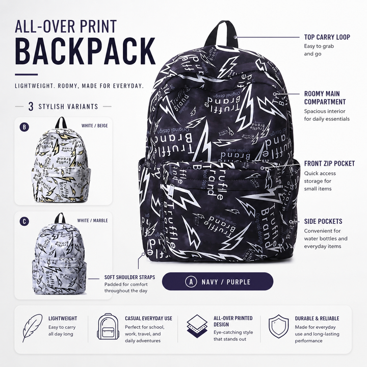 Street Graffiti Unisex School Backpack for Students
