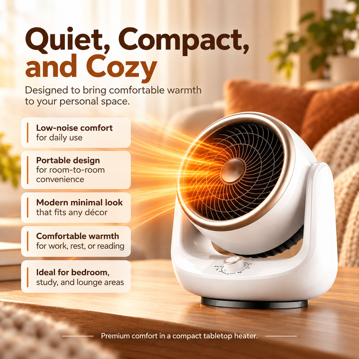 Portable Air Circulation Fan Remote Control 360 Rotation Quiet Cool