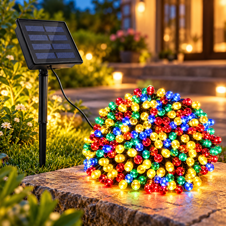 300 LED Solar Fairy Lights Warm White Outdoor Garden Lights