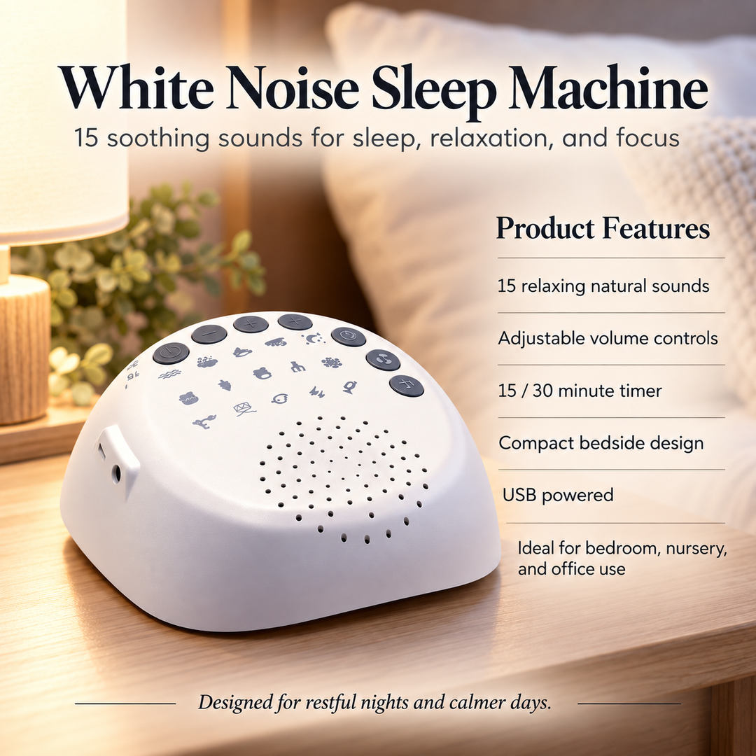 White Noise Machine Sleep Sound Machine with Timer for Baby