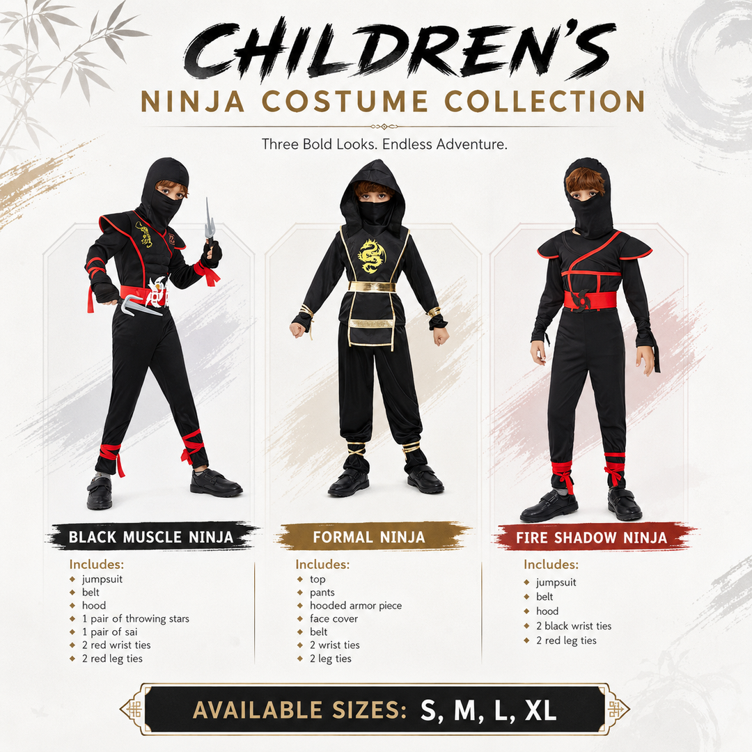 Kids Ninja Costume Muscle Bodysuit Halloween Boys