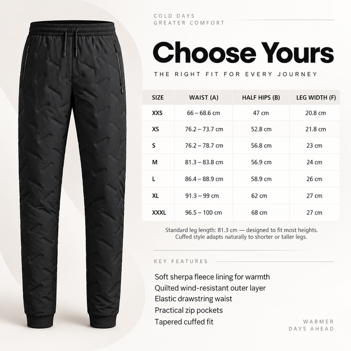 Waterproof Fleece Lined Thermal Trousers Mens Womens Cargo