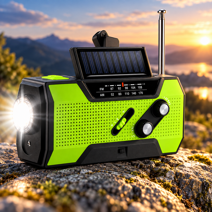 All in One Emergency Radio Solar Hand Crank 4000mAh Power Bank