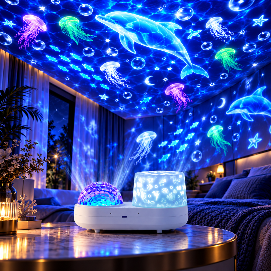 Ocean Star Projector Night Light for Kids Room 360 Rotation