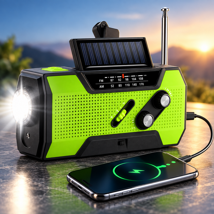 All in One Emergency Radio Solar Hand Crank 4000mAh Power Bank