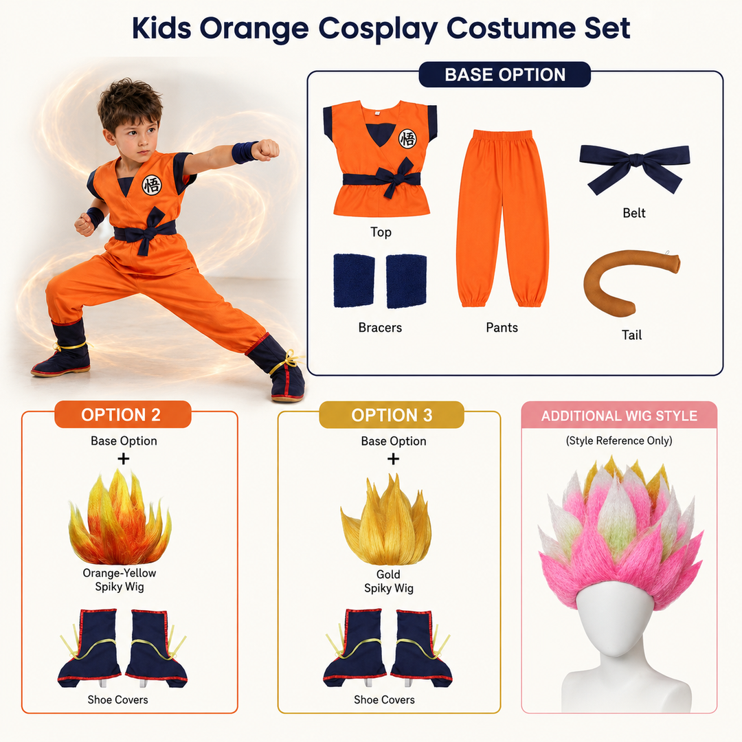 Son Goku Dragon Ball Costume Kids Adults Halloween Cosplay