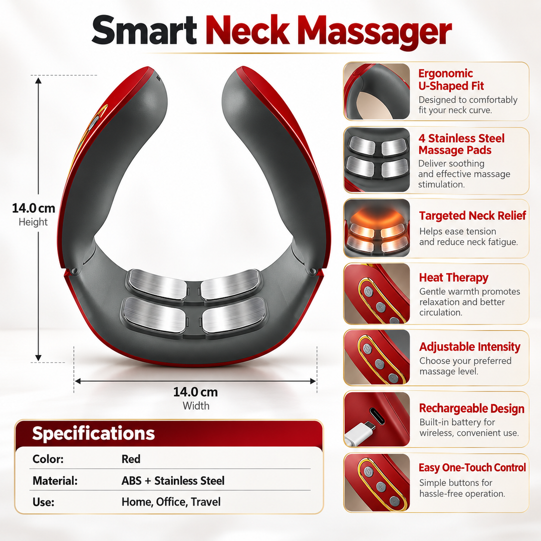 Smart 4D Neck and Shoulder Massager with Heat Cordless Deep Kneading