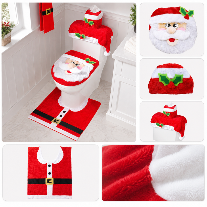 Christmas Bathroom Decoration Set 5 Piece Santa Decor