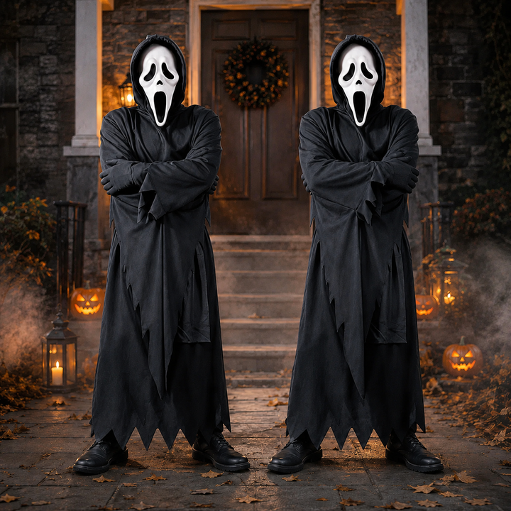 Ghostface Costume Robe with Mask and Dagger Halloween Scream