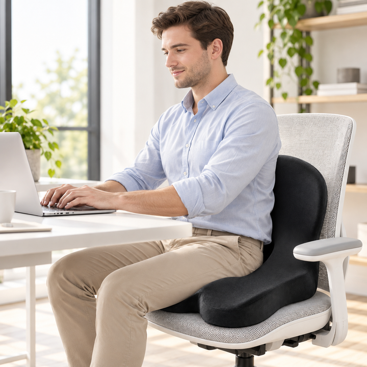 Memory Foam Seat Cushion and Back Support Orthopedic Chair Pillow