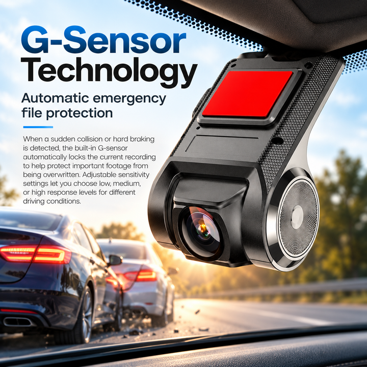 Dual Dash Cam Front and Rear Car Camera Full HD Loop Recording Monitor