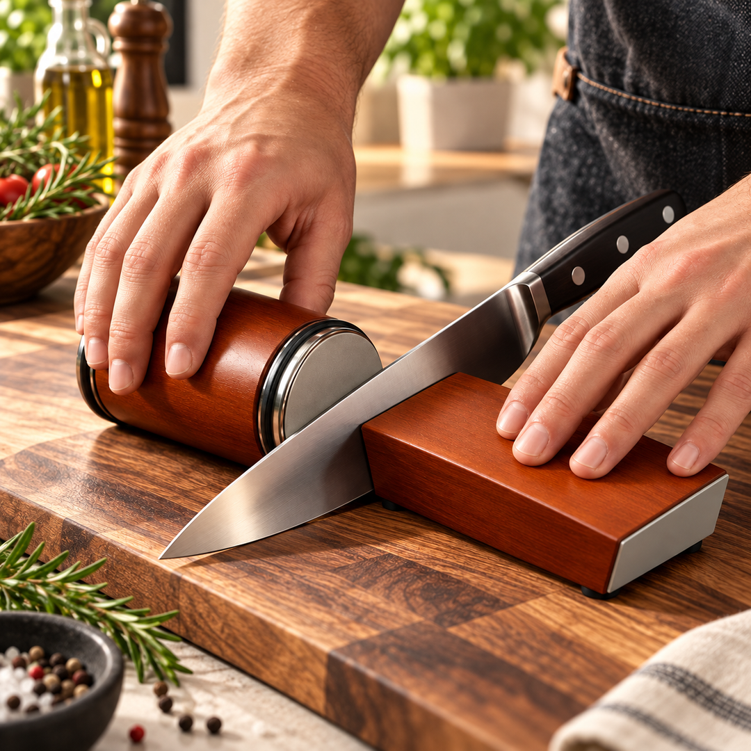 Rolling Knife Sharpener Diamond Disc 400 1000 Grit Kitchen Sharpening
