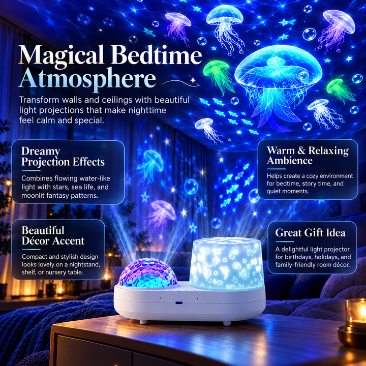 Ocean Star Projector Night Light for Kids Room 360 Rotation