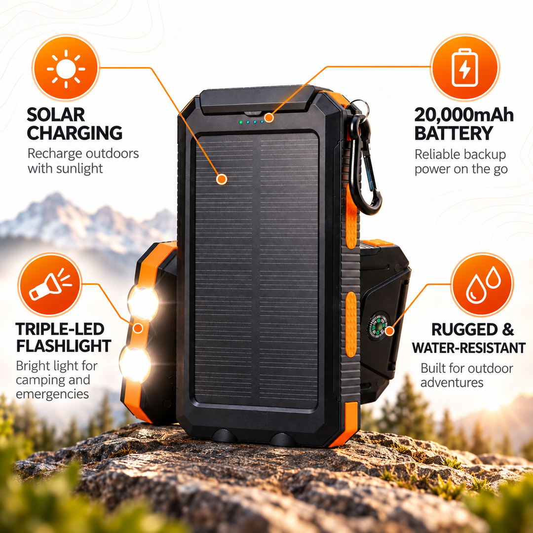 Portable Solar Power Bank Fast Charging For Mobile Phones