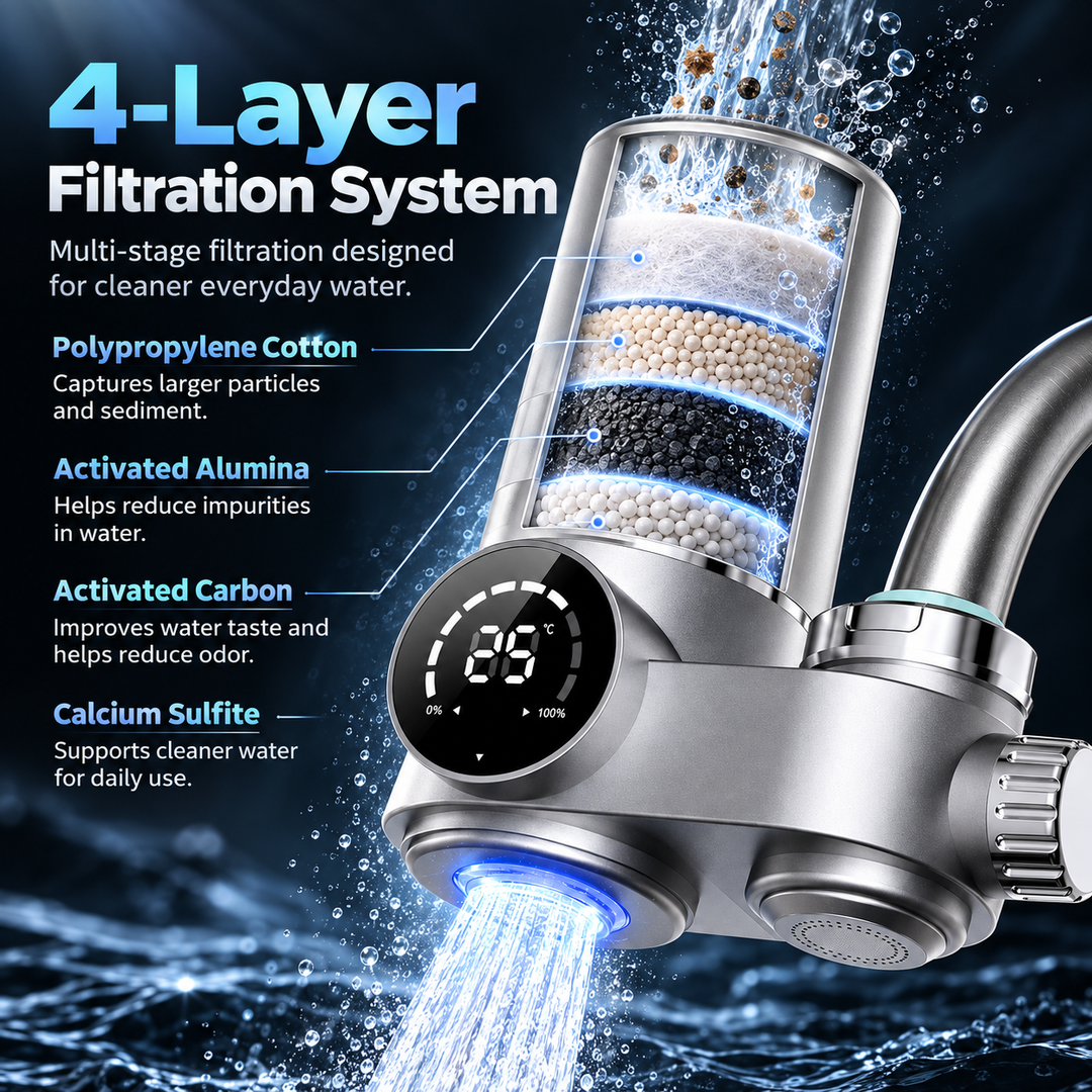 Tap Water Filter Faucet Purifier for Cleaner Kitchen Tap Water