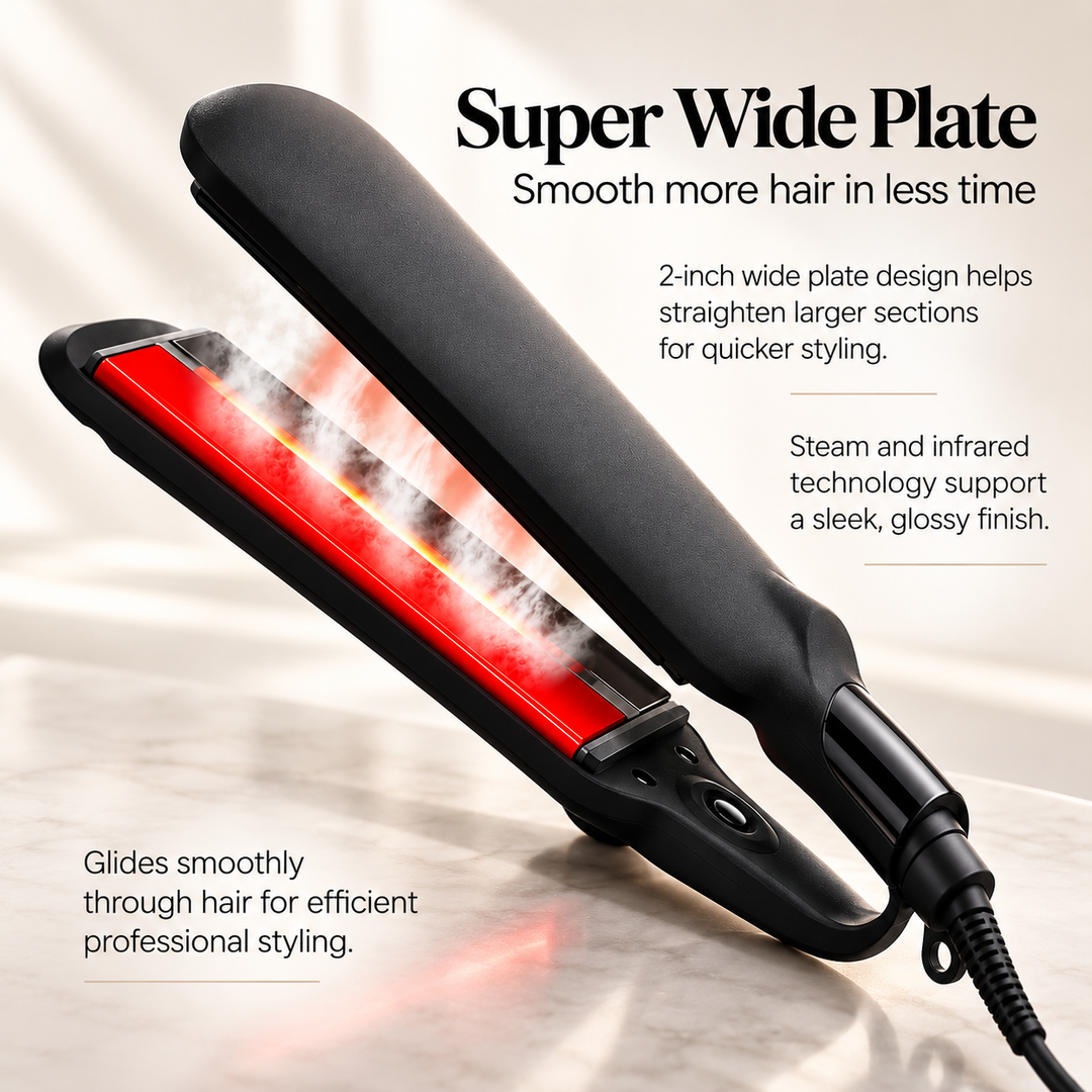 Professional Hair Straightener Infrared Steam Ceramic Styler