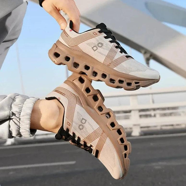 Men Running Shoes Cushioned Sole Breathable Mesh Sneakers