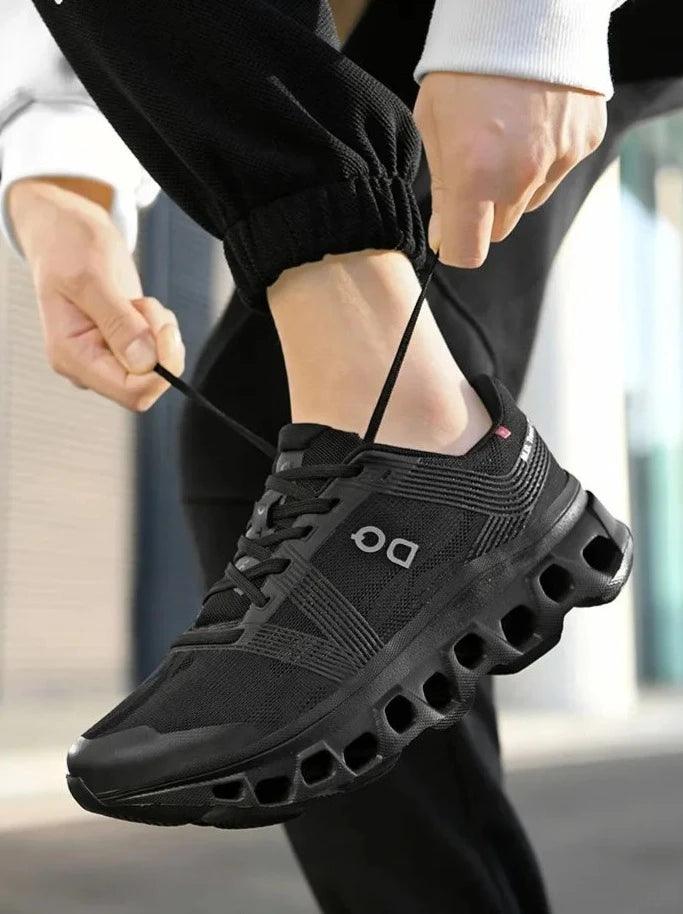 Men Running Shoes Cushioned Sole Breathable Mesh Sneakers