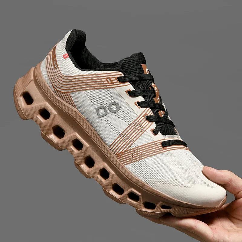 Men Running Shoes Cushioned Sole Breathable Mesh Sneakers
