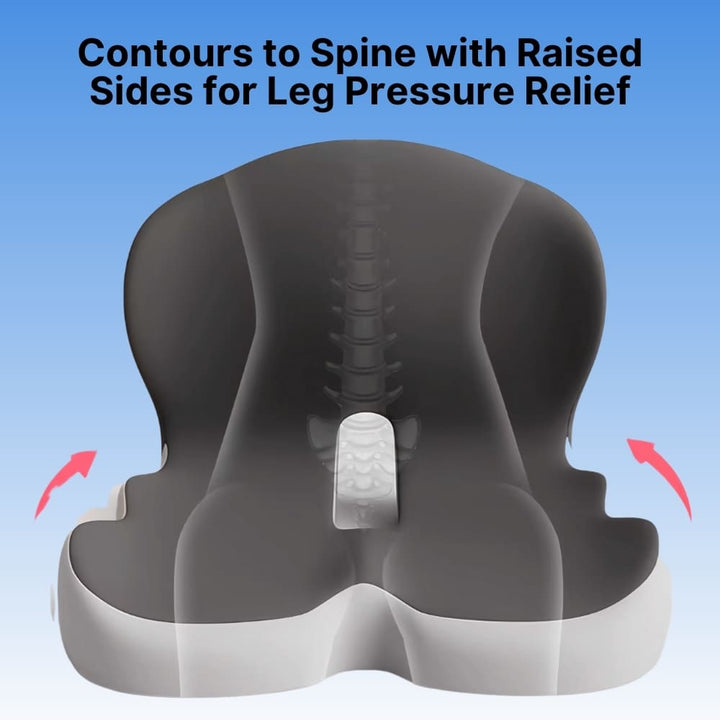Memory Foam Orthopedic Seat Cushion and Lumbar Back Support Set