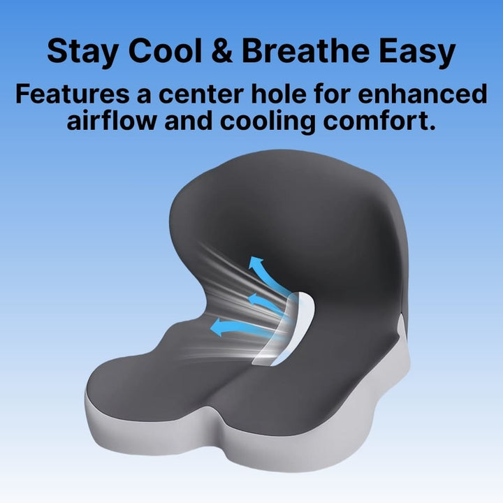 Memory Foam Orthopedic Seat Cushion and Lumbar Back Support Set