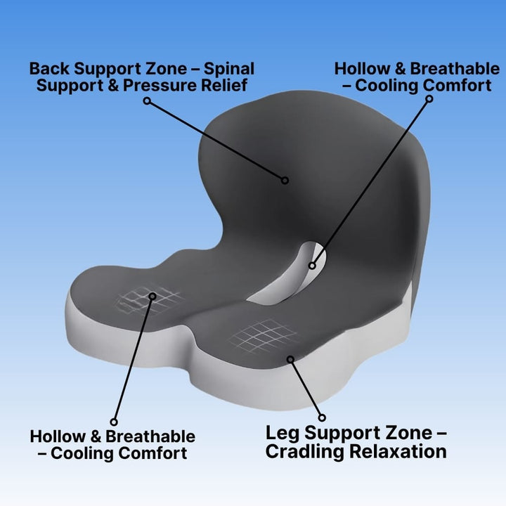 Memory Foam Orthopedic Seat Cushion and Lumbar Back Support Set