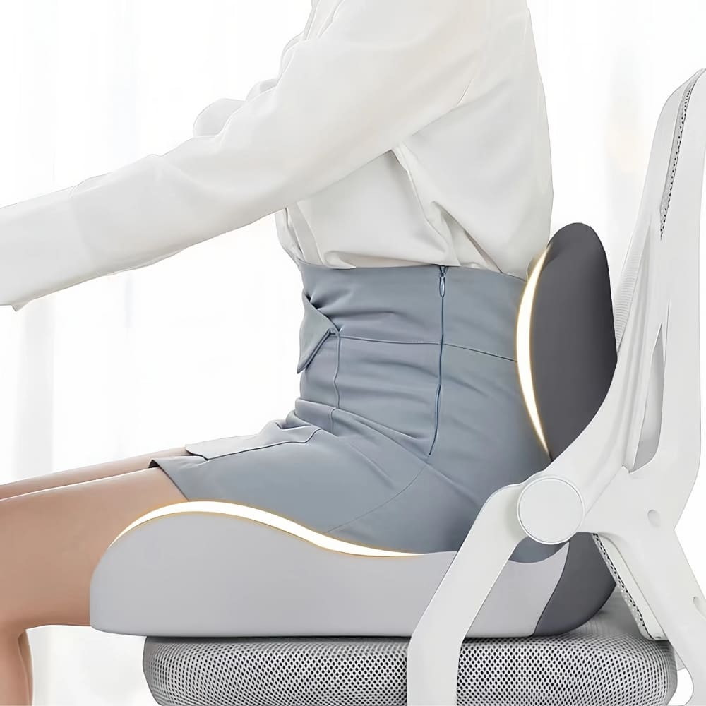 Memory Foam Orthopedic Seat Cushion and Lumbar Back Support Set