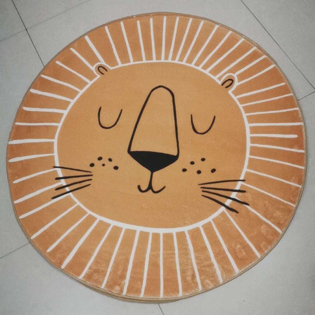 Round Lion Shaped Circular Playmat Rug for Kids