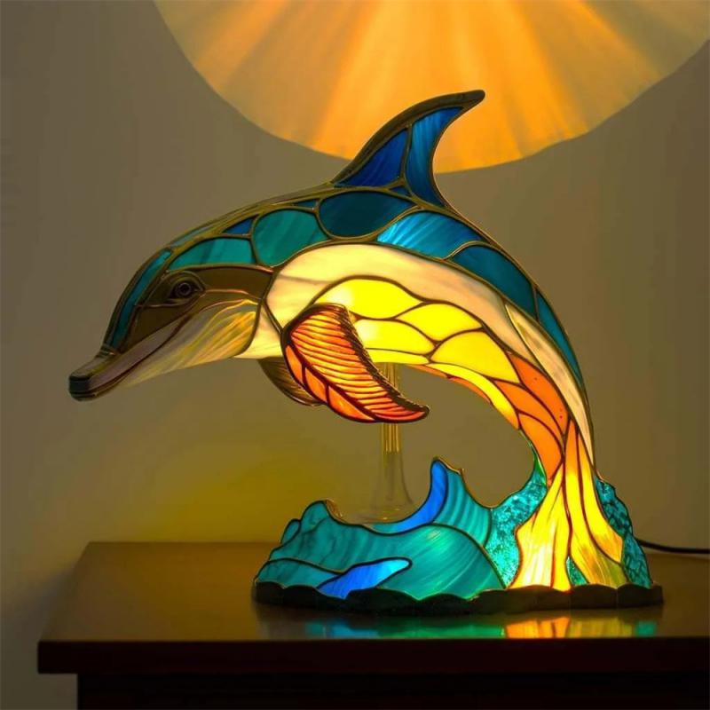 Animal Shape Acrylic LED Table Lamp with 12 Design Options Turtle Owl Lion Mermaid