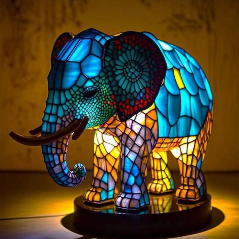 Animal Shape Acrylic LED Table Lamp with 12 Design Options Turtle Owl Lion Mermaid