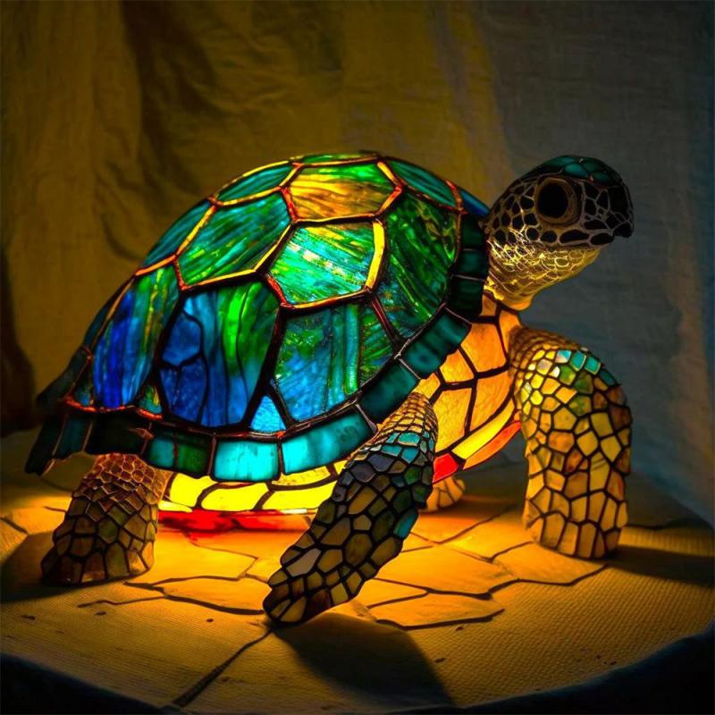 Animal Shape Acrylic LED Table Lamp with 12 Design Options Turtle Owl Lion Mermaid
