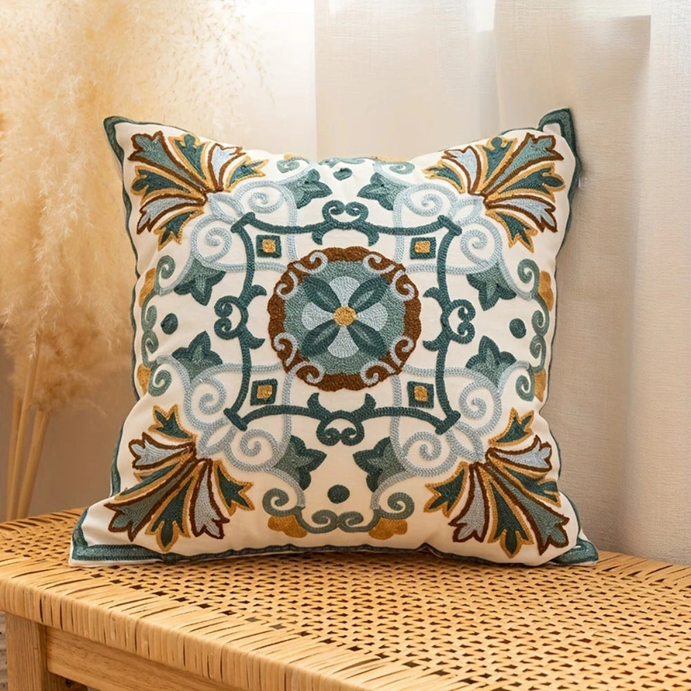 Square Embroidered Cushion Cover Pillow Case