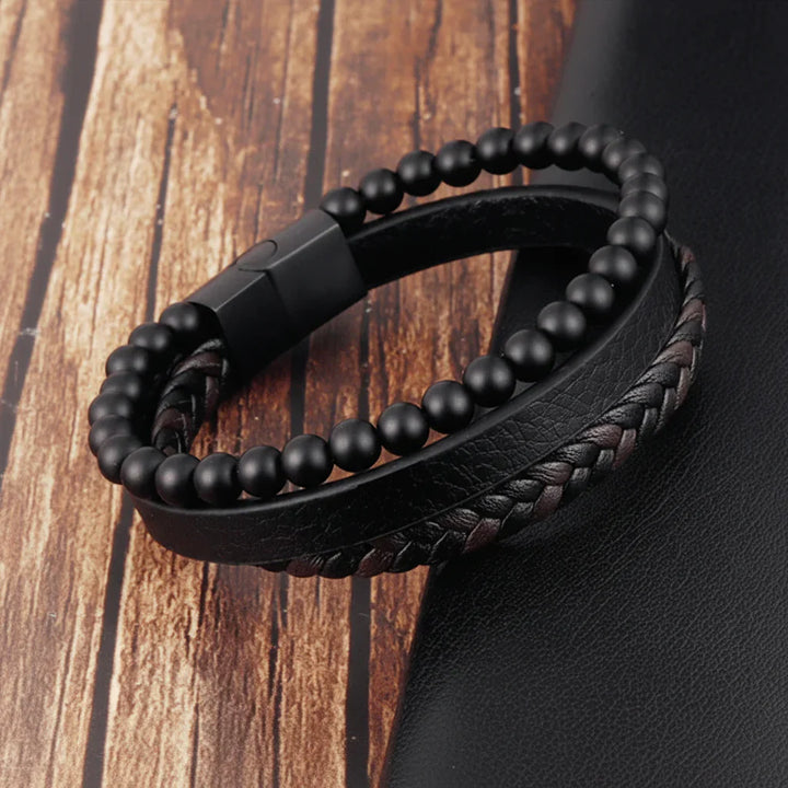 Natural Stone Round Bead Bracelet Beaded Jewelry