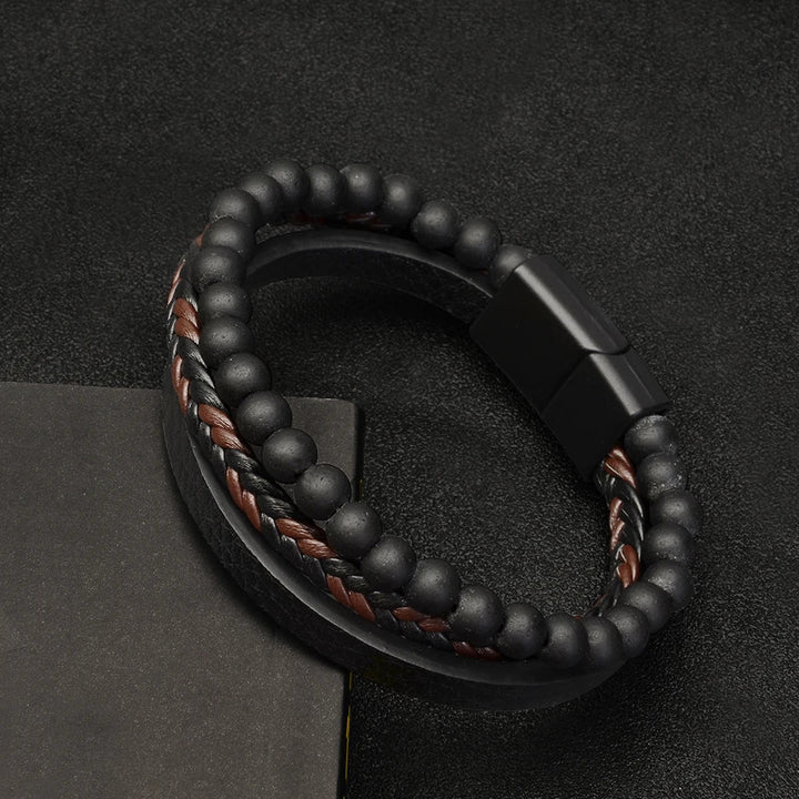 Natural Stone Round Bead Bracelet Beaded Jewelry