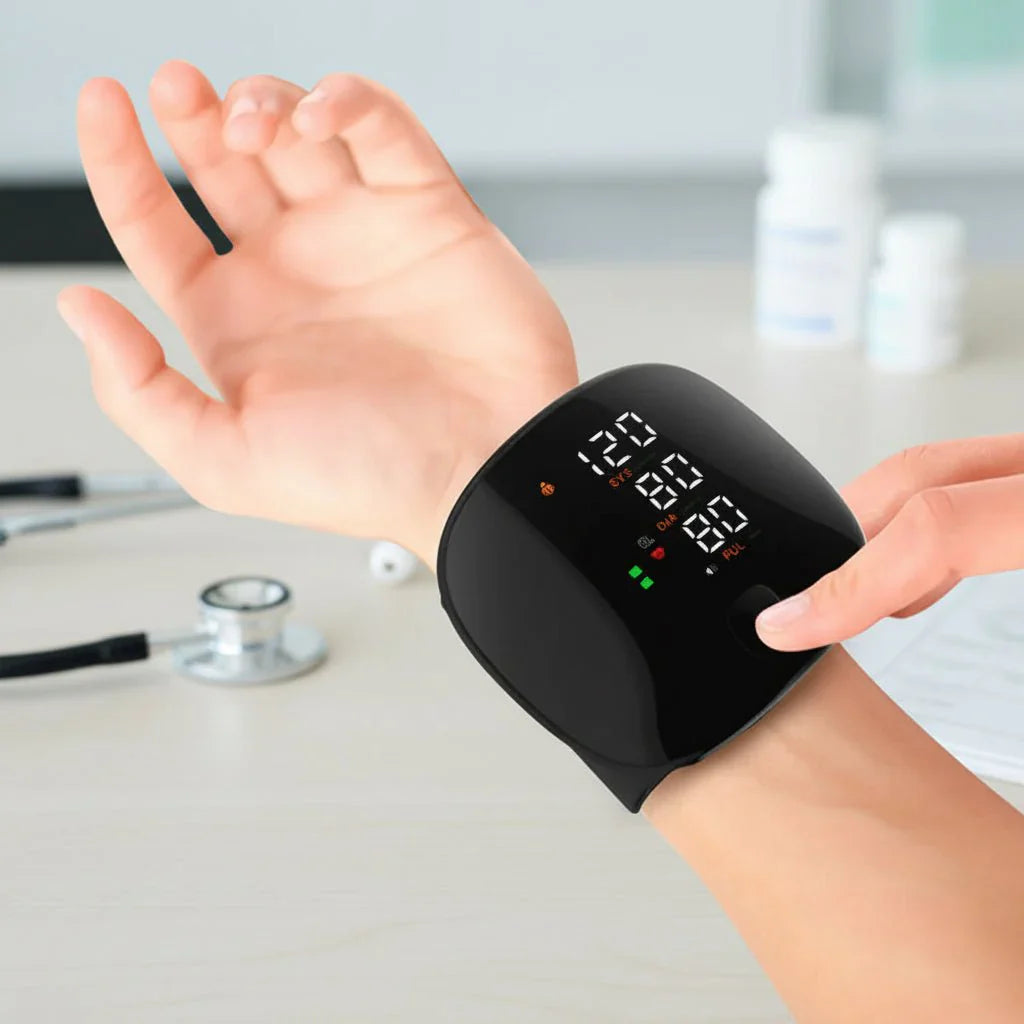 Digital Wrist Blood Pressure Monitor USB Rechargeable Wrist Cuff