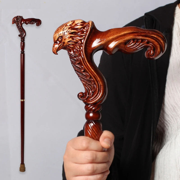Wooden Straight Walking Cane Adult Mobility Support Stick