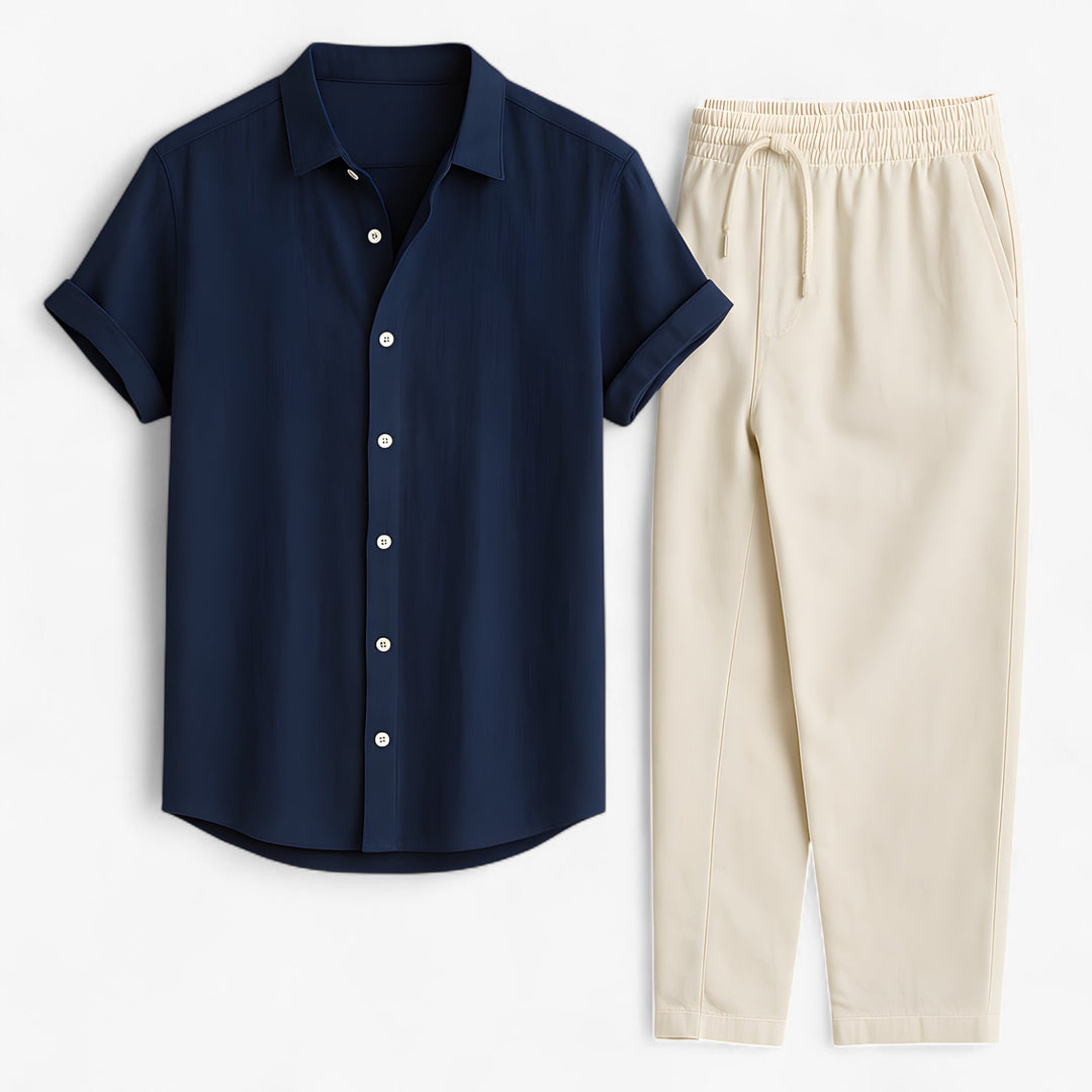 Linen Shirt and Trousers Relaxed Fit Set