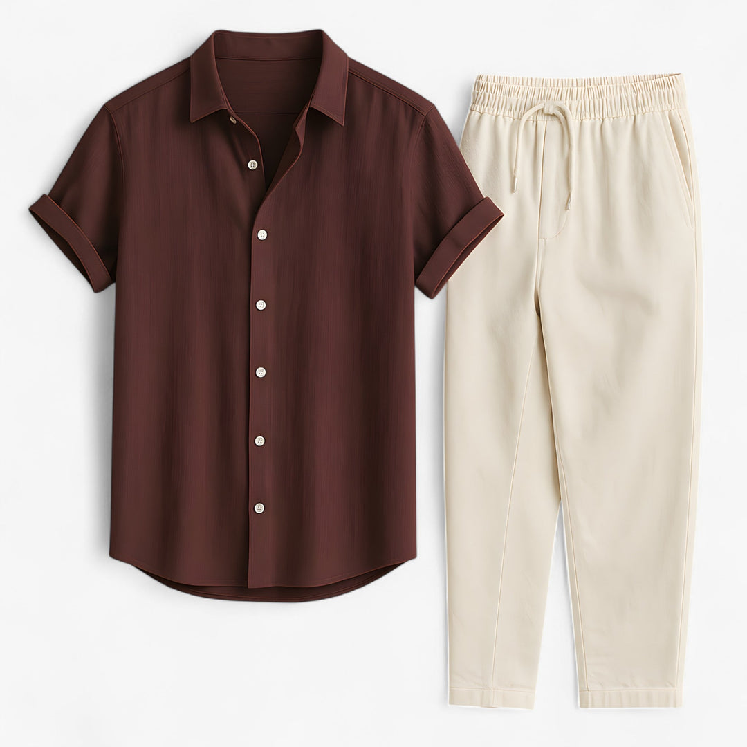 Linen Shirt and Trousers Relaxed Fit Set