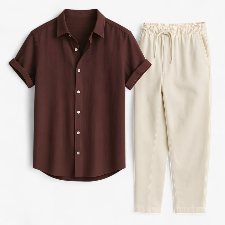 Linen Shirt and Trousers Relaxed Fit Set